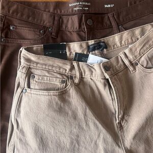 Banana Republic Men's Slim Jeans in Tan and Brown